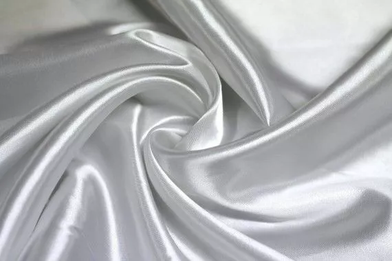 Tissu Satin Polyester Blanc Coupon de 3 mètres