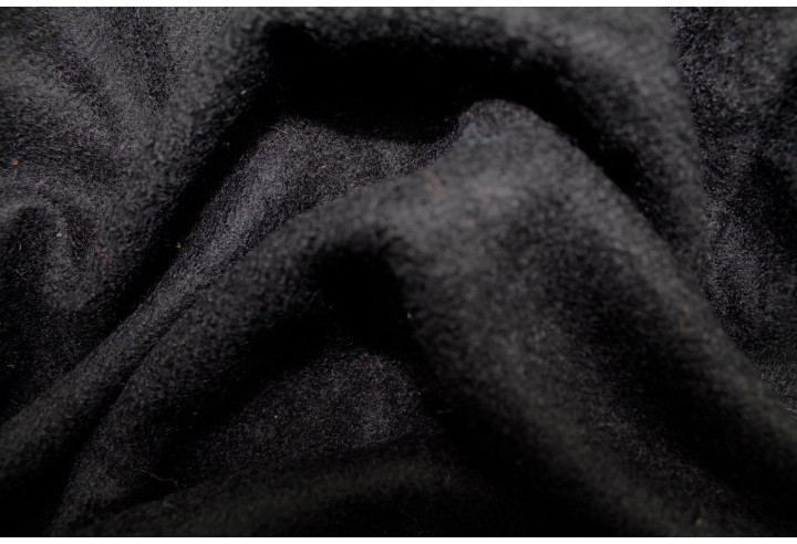 Tissu Drap de Laine Chiné Noir -Au Mètre