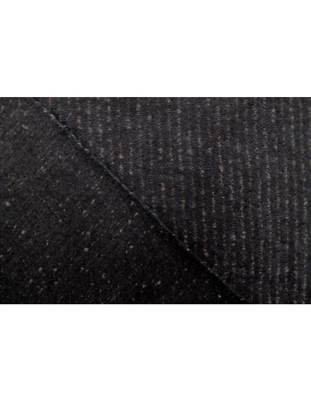 Tissu Drap de Laine Rayé Noir -Au Mètre