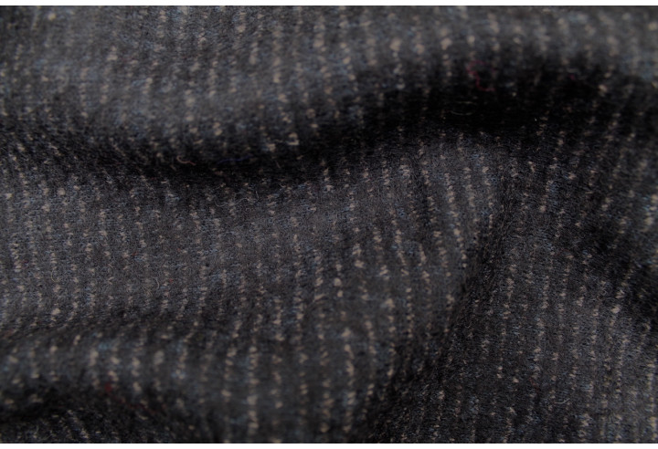 Tissu Drap de Laine Rayé Noir -Au Mètre
