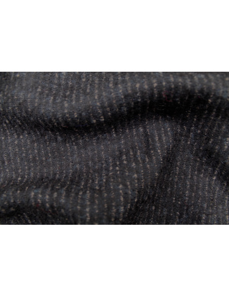 Tissu Drap de Laine Rayé Noir -Au Mètre