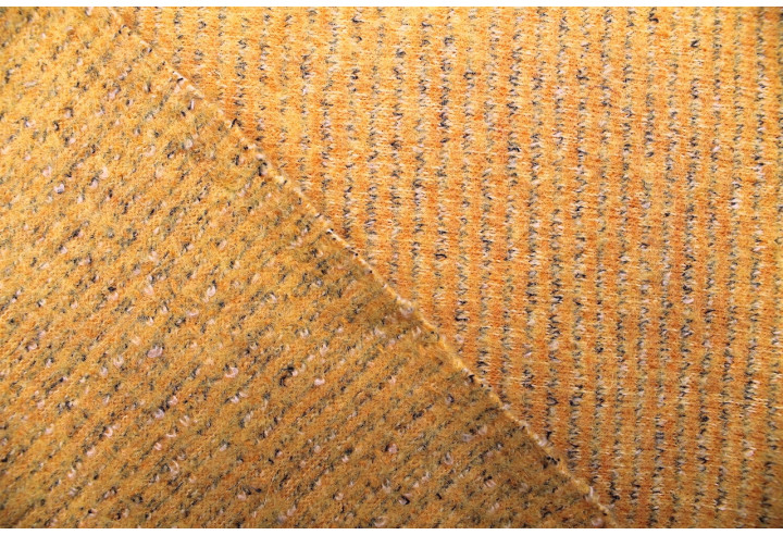 Tissu Drap de Laine Rayé Safran -Au Mètre
