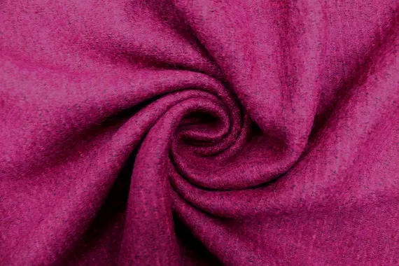 Tissu Drap de Laine Rayé Fuchsia -Au Mètre