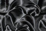 Tissu Satin Polyester Noir -Au Mètre