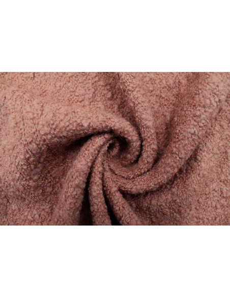 Tissu Laine Bouclette Corail -Au Mètre