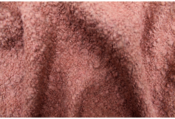 Tissu Laine Bouclette Corail -Au Mètre