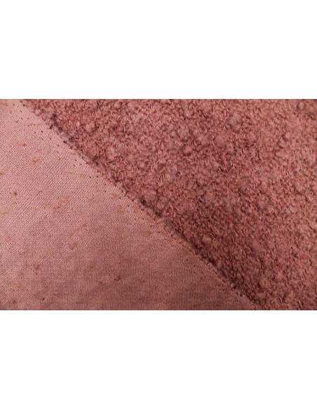 Tissu Laine Bouclette Corail -Au Mètre