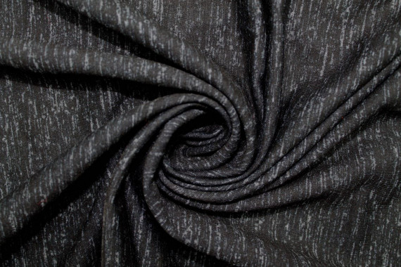 Tissu Molleton Polyviscose Noir/Gris -Au Mètre