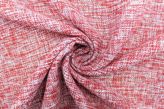 Tissu Lainage Tweed Uni Rouge -Au Mètre