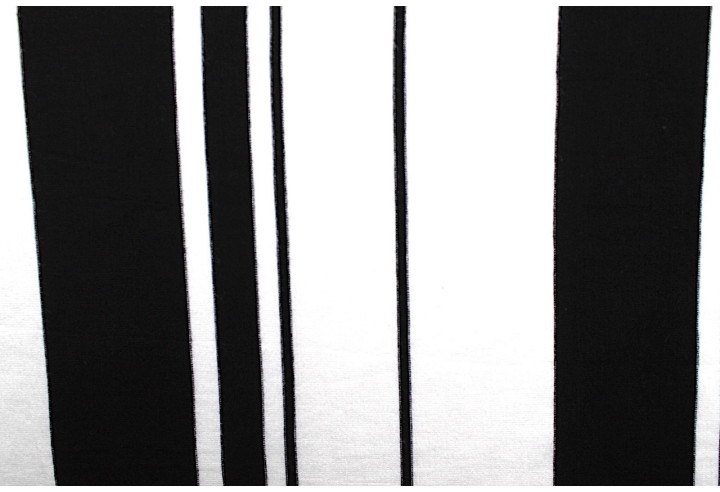 Tissu Jersey Viscose Écru Rayures Noir -Au Mètre