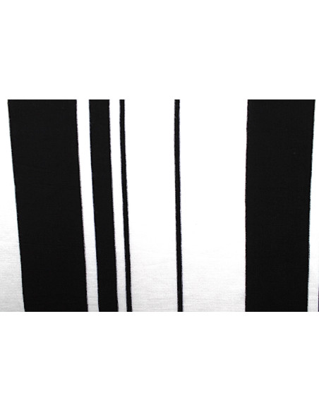 Tissu Jersey Viscose Écru Rayures Noir -Au Mètre