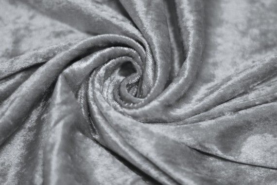 Tissu Panne de Velours Grise Coupon de 3 mètres