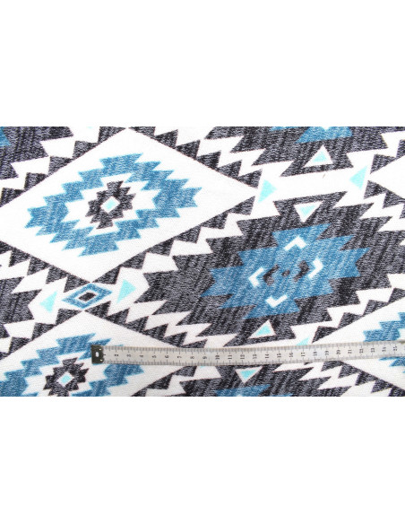 Tissu Maille Pull Géolosange Bleu -Au Mètre