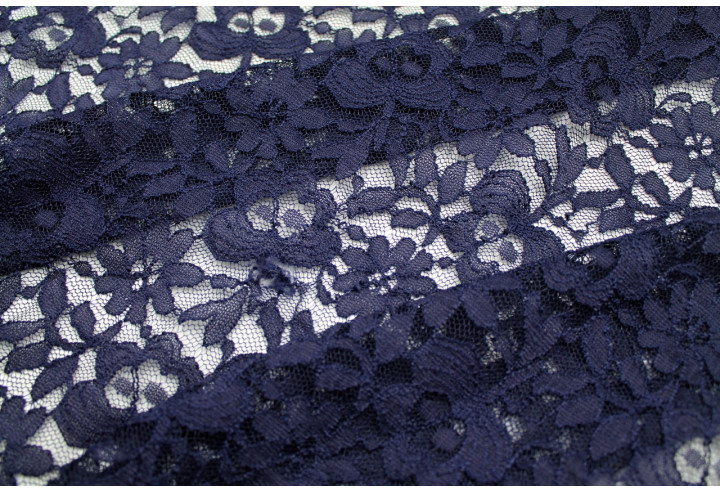 Tissu Dentelle Kym Marine -Au Mètre