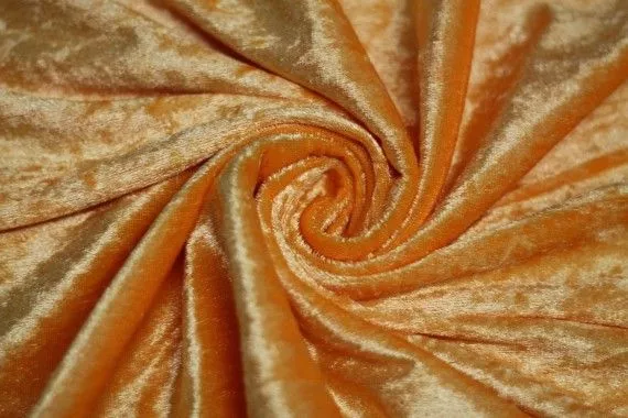 Tissu Panne de Velours Orange Coupon de 3 mètres