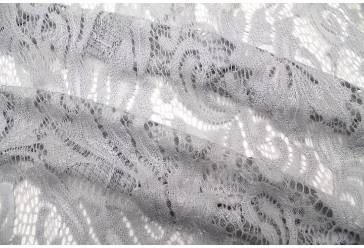 Tissu Dentelle Sophie Gris clair -Au Mètre