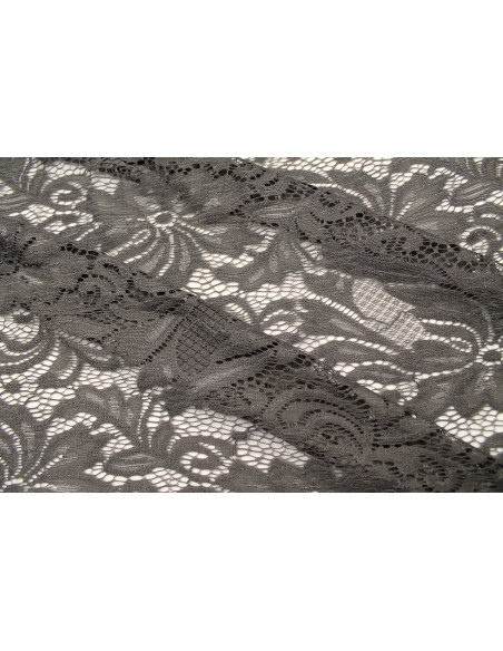 Tissu Dentelle Sophie Gris anthracite -Au Mètre