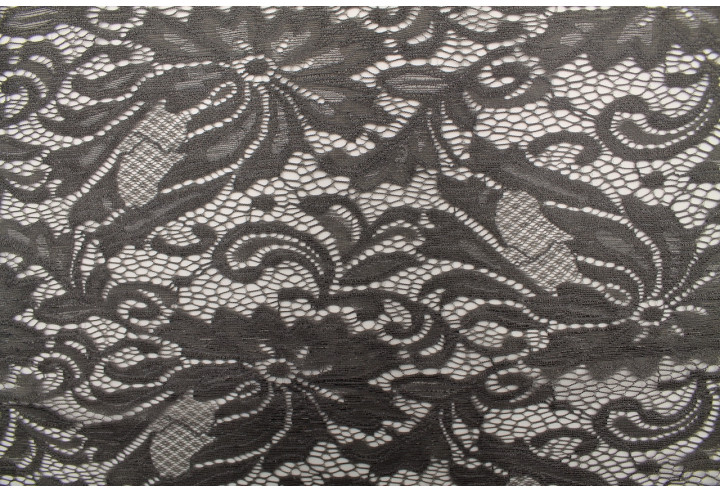 Tissu Dentelle Sophie Gris anthracite -Au Mètre
