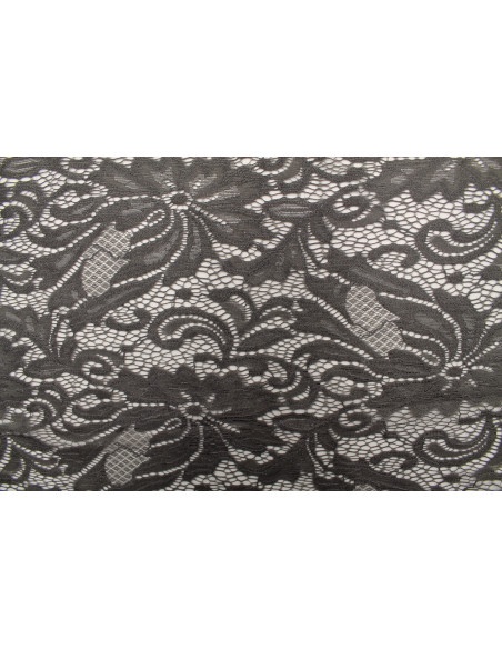 Tissu Dentelle Sophie Gris anthracite -Au Mètre