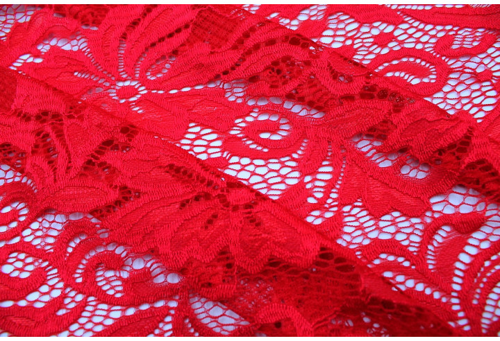 Tissu Dentelle Sophie Rouge -Au Mètre