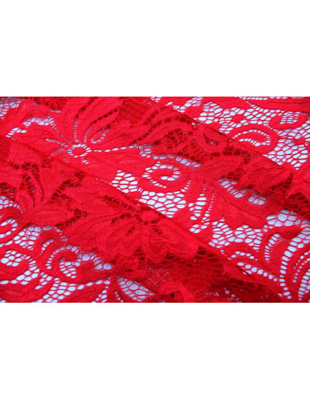 Tissu Dentelle Sophie Rouge -Au Mètre