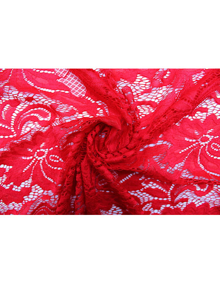 Tissu Dentelle Sophie Rouge -Au Mètre