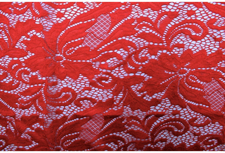 Tissu Dentelle Sophie Rouge -Au Mètre