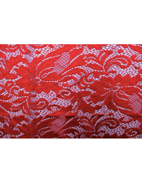 Tissu Dentelle Sophie Rouge -Au Mètre