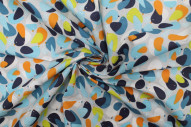 Tissu Cretonne Coton Imprimé Bird Bleu -Au Mètre