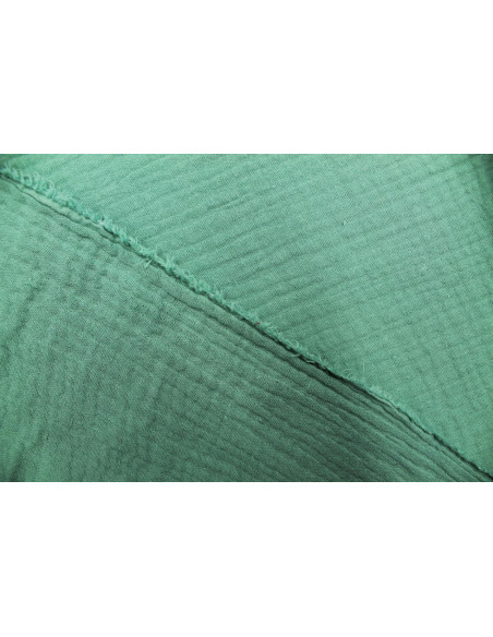 Tissu Double Gaze Vert Jade -Au Mètre