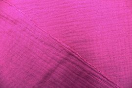 Tissu Double Gaze Fuchsia -Au Mètre