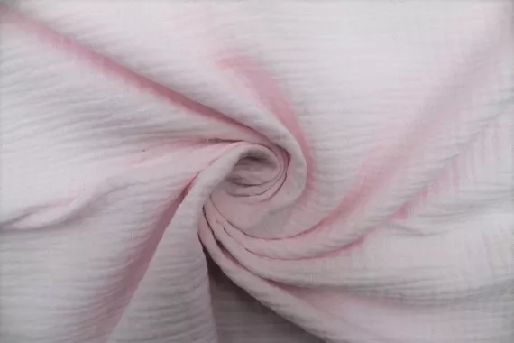 Tissu Double Gaze Rose clair -Au Mètre