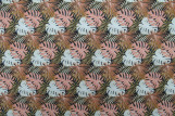 Tissu Cretonne Coton Imprimé Palma Brique -Au Mètre