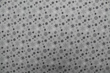 Tissu Cretonne Coton Imprimé Flocons Gris -Au Mètre