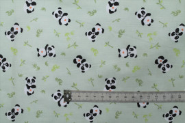 Tissu Cretonne Coton Imprimé Panda Tilleul -Au Mètre