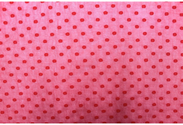 Tissu Mousseline Plumty Uni Rouge -Au Mètre
