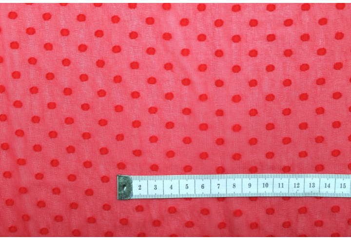 Tissu Mousseline Plumty Uni Rouge -Au Mètre