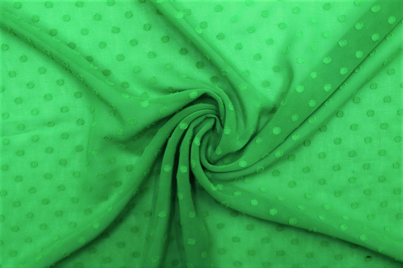 Tissu Mousseline Plumty Uni Vert -Au Mètre