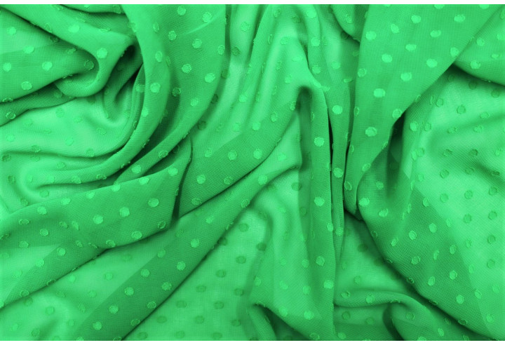 Tissu Mousseline Plumty Uni Vert -Au Mètre