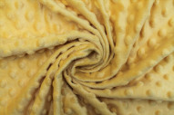 Tissu Polaire Minky Pois Moutarde -Au Mètre