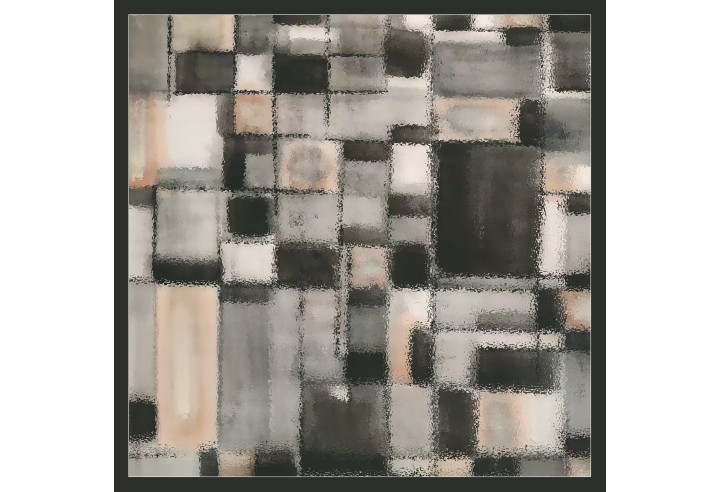 Petit Carré de Soie 100% Dessin Carole en 53cm x 53cm
