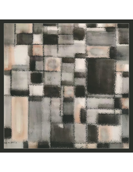 Petit Carré de Soie 100% Dessin Carole en 53cm x 53cm
