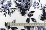 Tissu Lin Viscose Imprimé Fleur Violette Blanc -Au Mètre