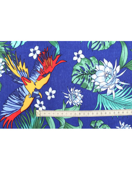 Tissu Viscose Polyamide Imprimé Tahiti Royal -Au Mètre