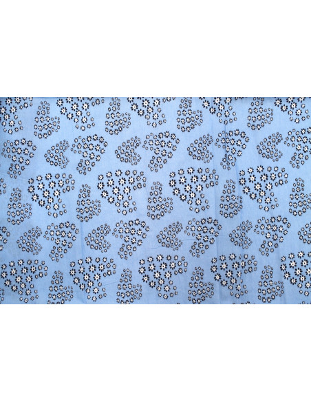 Tissu Viscose Polyamide Imprimé Flove Bleu -Au Mètre