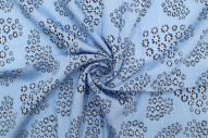 Tissu Viscose Polyamide Imprimé Flove Bleu -Au Mètre