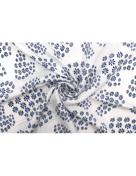 Tissu Viscose Polyamide Imprimé Flove Blanc -Au Mètre
