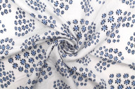 Tissu Viscose Polyamide Imprimé Flove Blanc -Au Mètre