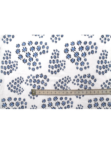 Tissu Viscose Polyamide Imprimé Flove Blanc -Au Mètre