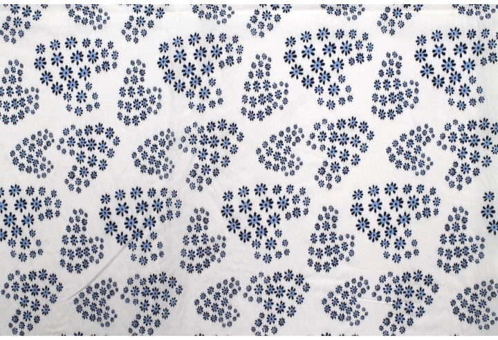 Tissu Viscose Polyamide Imprimé Flove Blanc -Au Mètre